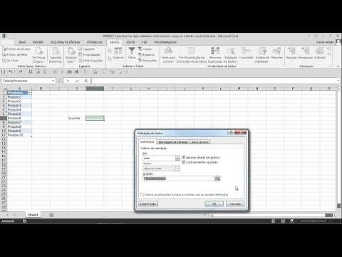Validação com referência dinâmica a campo de tabela do Excel