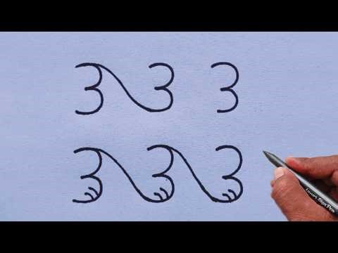 How to draw beautiful 🐶 Dog drawing from 333333 number | Crazy Number Art