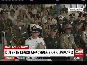 Duterte speaks at AFP Change of Command, says he aims to eliminate drug lords once and for all. www.cnn.ph | NewsWatch Plus Philippines