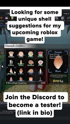 "Shells" is an upcoming roblox game! Join the discord to become an early tester!! #roblox #fyp