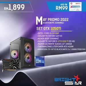 19 reactions | MAY CUSTOM PC PROMO 2022 I3-10100F & GTX1050 TI =...