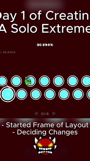 Day 1 Of Making a Solo Extreme in Geometry Dash #geometrydash #gddemon #gmd #gd #gaming #shorts