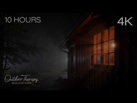 The Deepest Sleep in a Gentle Thunderstorm | Rain, Thunder & Wind | 10 HOURS (4K)