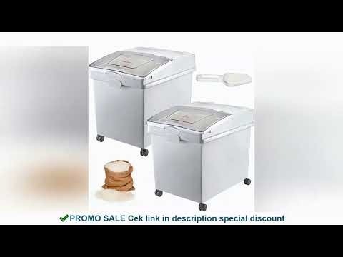 SucceBuy Dry Ingredient Storage Bin with Scoop Caster Reliable Dustproof Healthy Flour Soybeans for