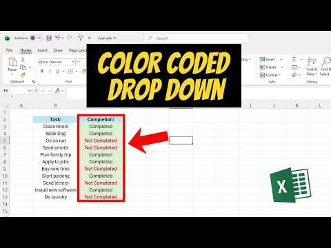 How To Create A Color Coded Drop Down List In Excel