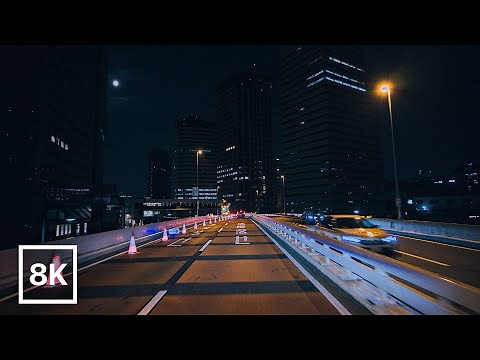 Tokyo Expressway at Night / 8K 60fps HDR / Gentle Car Sound (No Music)