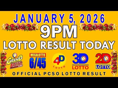 9pm Lotto Result Today PCSO January 5 2026