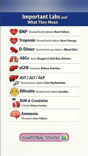 Important Lab Tests & What They Mean 🧪 (Must Know!) #healthawareness