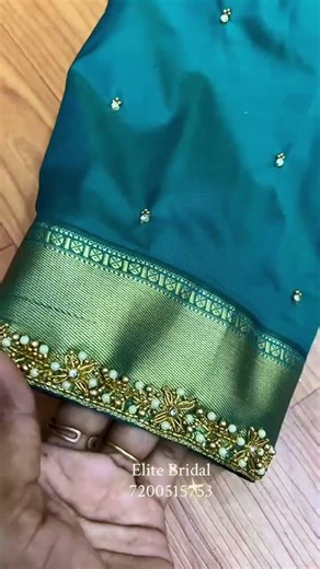 Elegant Aari work blouse 💙✨Aari work blouse available in 2 days ✌🏻 | +91 7200515753