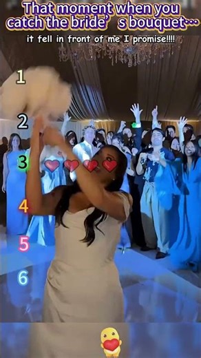 That moment when you catch the bride’s bouquet…