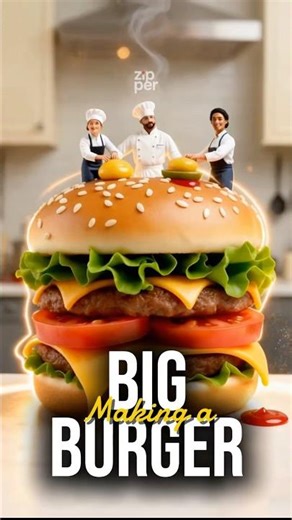 Making a Big Burger—Membuat Burger Raksasa—Mini Workers