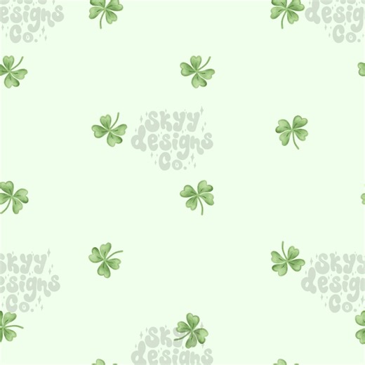 Watercolor Clovers Seamless Pattern, St. Patrick's Day Pattern Paper for Fabrics Digital Download - Etsy