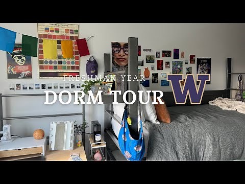 COLLEGE DORM TOUR 💜💛 (my freshman year in a UW double dorm)