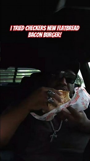 I Tried Checkers NEW Flatbread Bacon Burger! #shorts