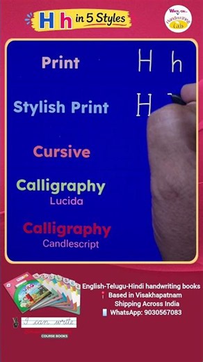 Learn the letter H h in 5 beautiful handwriting styles! ✍️ #learningletters