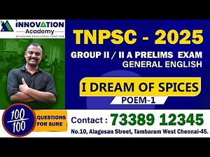 TNPSC English Poem _1 – I Dream of Spices | Complete Explanation & Summary | Group 2/2APreparation
