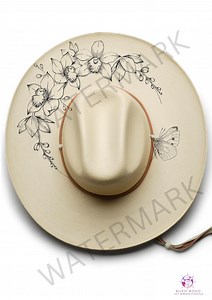 Butterfly Floral Hat Burning Design: Pyrography Template (digital) - Etsy Australia