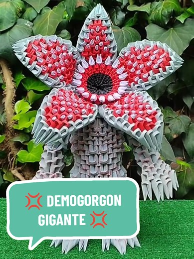 💢 DEMOGORGON GIGANTE 💢 Stranger Things 💥 Tutorial ya disponible en mi canal de Youtube 🤗 #origami3d #demogorgon #strangerthings #figurasdeorigami3d #manualidades
