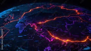 A map of the world showing the Ring of Fire, which is a horseshoe-shaped region around the Pacific Ocean where many earthquakes and volcanic eruptions occur.