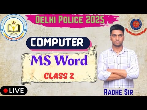 Computer MS Word // Delhi Police 2025 // SSC // By Radhe Sir #delhipoliceconstable2025