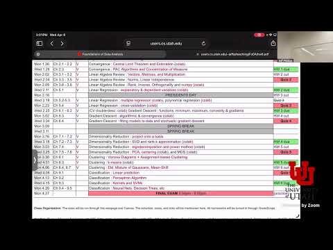 UofU Foundations of Data Analysis | Spring 2026 | L24: Linear Classifiers