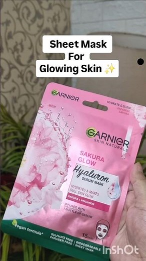 Garnier Sheet Mask Review 🌼 #skincare #skincareroutine #shorts