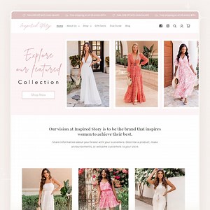 Story - Boutique Shopify Theme | Fashion Shopify Template | Feminine & Clean Design | Editable Canva Templates | Store Setup Included - Etsy