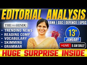 🎁 Huge Surprise Inside | Editorial Analysis | 13th Jan, 2026 | Bank, SSC, Defence | Nimisha Bansal