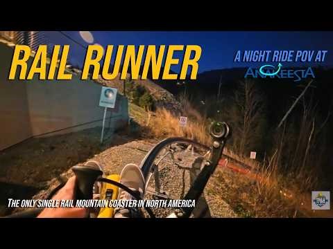 Rail Runner NIGHT RIDE - Single Rail Mountain Coaster at Anakeesta - On Ride POV