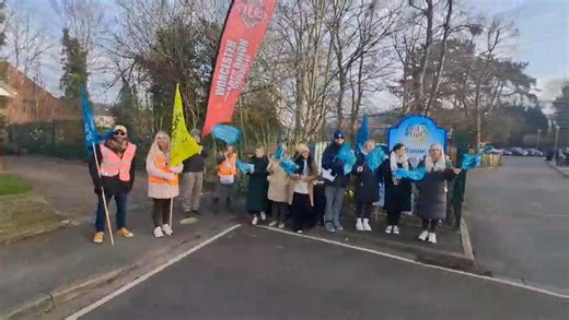 79K views · 152 reactions | Striking teachers line up on the picket line outside a city school. They said they were given 'no choice' after raising a number of issues. Full story: https://trib.al/Ge8hDyy | Worcester News | Facebook