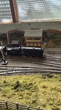 Hornby BR/S Bulleid Q1 0-6-0 working the goods train.