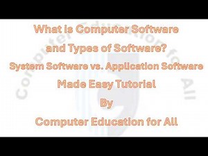 What is Computer Software and its types? | What is System Software? | What is Application Software?