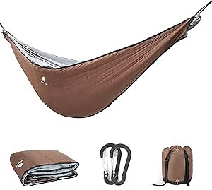 GEERTOP Portable Hammock Quilt for Camp Lightweight Full Length 4 Seasons Warm Single Double Hammock Underquilt for Outdoor Camping Hiking Backpacking Travel Beach Backyard Patio