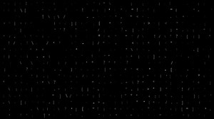 Dynamic watermark overlay, punctuation marks on black background, Seamless loop.