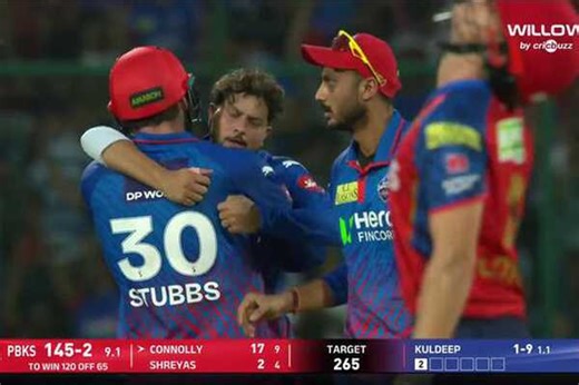 Kuldeep Yadav to Cooper Connolly, out Bowled | Cricbuzz.com