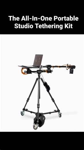 Need a tethering setup that adapts to your shot? 📷 The All-In-One Portable Studio Kit is your go-to solution! Easily switch between portrait, profile, and flat lay while staying tethered to your laptop. 💻 Comment KIT for more info. #tethertools #betterwhenyoutether #photographyworkstation #photographykit #studiokit #photographyessentials #photographygear | Tether Tools