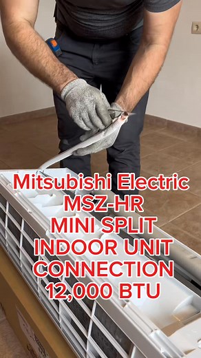 HVAC Process on Instagram: "Professional connection of a Mitsubishi Electric MSZ-HR series wall-mounted mini split indoor unit rated at 12,000 BTU (1 ton) for residential air conditioning. This video demonstrates proper copper tube flaring, refrigerant line connection, and indoor unit setup before vacuuming and system startup, following North American HVAC installation standards. Educational, brand-safe HVAC content focused on system reliability, energy efficiency, and long-term performance in r