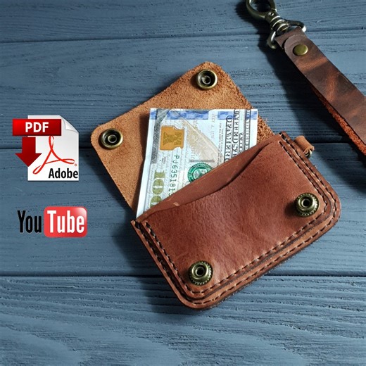 Leather Card Holder Pattern: DIY Wallet & Keychain (PDF Pattern) - Etsy