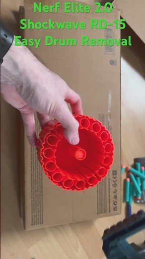 Nerf Elite 2.0 Shockwave RD-15 Easy Drum Removal, no disassembly needed.