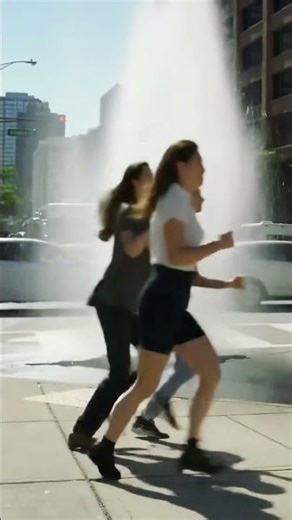 Manhole Explodes and Creates a Geyser!