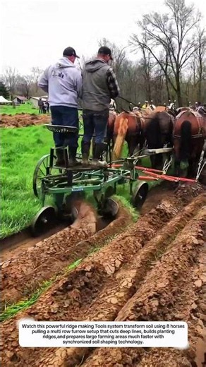 Ridge Making Tools Multi Row Furrow System Using 8 Horses Creates Deep Soil Lines Faster