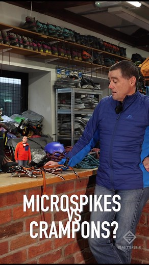 Crampons, Microspikes, and our very own Spike Green. Spike talks us through the basics of full crampons vs microspikes - when each are at their best, and their shortcomings. What's your go to? | Plas y Brenin