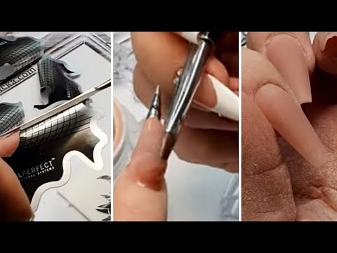 Sculpting coffin shape nails step by step tutorial. Nail structure for slim and strong nails