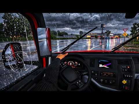 Excavator Delivery in Heavy Rain Today! | Truck Simulator EVO: Drive USA Gameplay