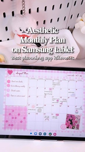 Loves, August is coming!☀️And I just created my own aesthetic monthly plan in #kilonotes. 📆📝With its clear templates and adorable stickers, I effortlessly got a great plan that is useful to track my life.🥰Try these tips to make your own monthly plan!💞 #august #monthlyplanner #monthlyplanning #monthlyplan #monthlygoals #digitalplanner #digitalplanning #planwithme #studyaesthetic #aestheticplan #studytips #studyhacks #studytok #android #androidplanner #samsungtablet