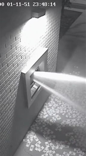 ATM Explodes With Cash at Night!