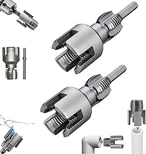 Pipe Thread Cutting Tool - Electric Drill Compatible PVC Pipe Threader Kit with Various Die Sizes, PVC Thread Maker Tool for Electric Drill, 1/2" 3/4" Tool, Rethreading Tool for Garden Water Pipes