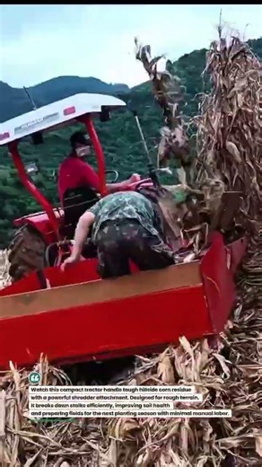 Mountain Corn Shredder Tractor Setup 🚜🌽 #FarmTech #AgriLife #TractorPower