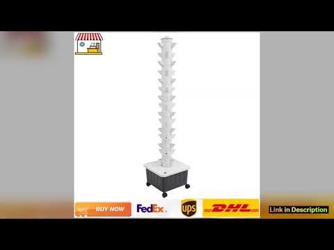 45 Holes Hydroponic System with Wheels Water Pump Earthless Growing System Aeroponics Tower New 202