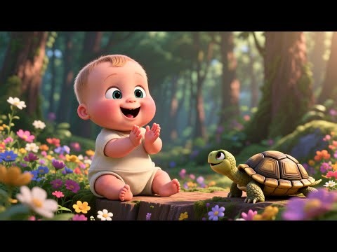 Turtle’s Slow Walk Time 🐢🌿 Fun Animal Song for Kids | Learn Animals and Numbers Playtime